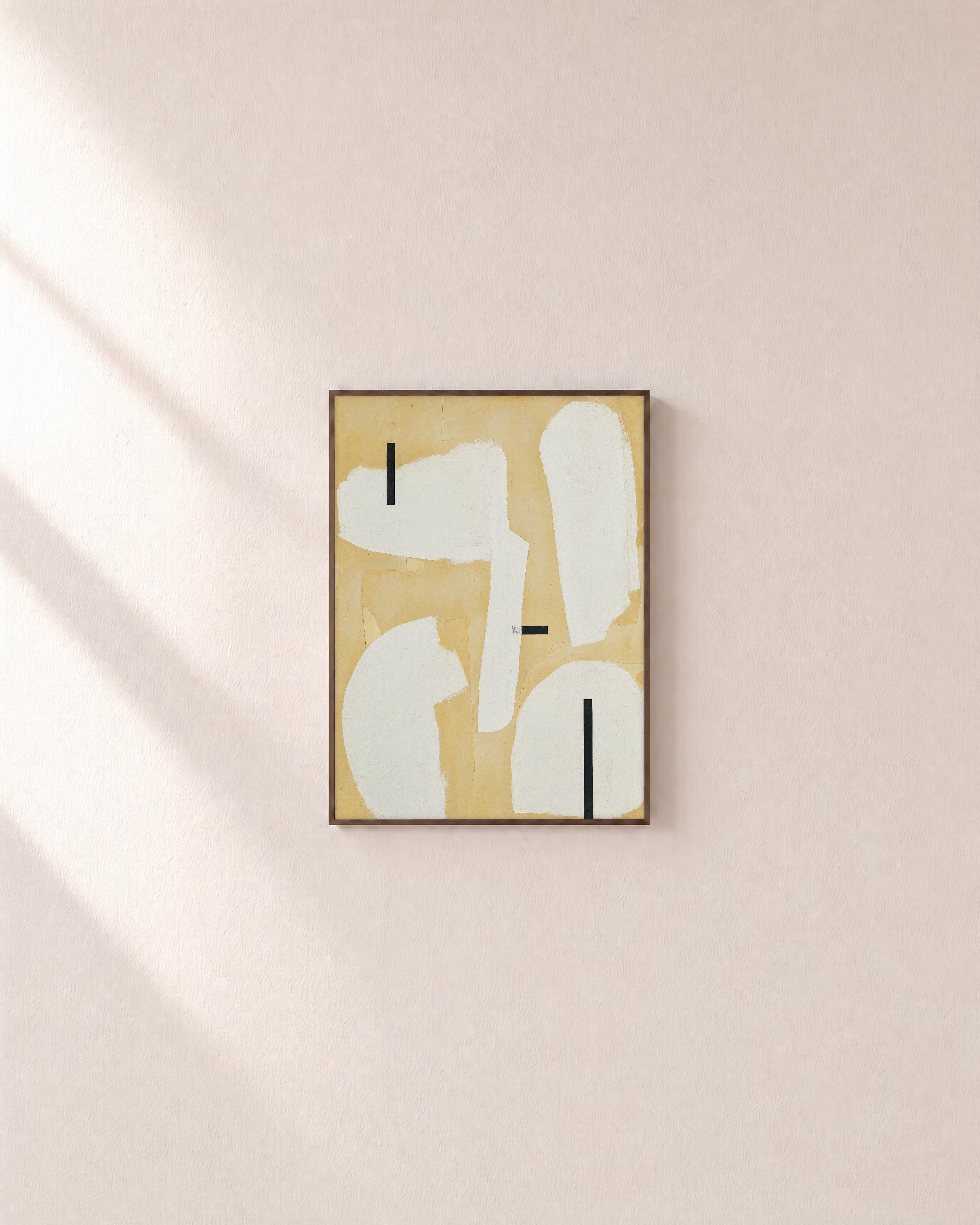 Nine Studies unframed print is shown framed for styling in a plain wall; frame not included