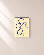 Indigo Profile Line unframed print is shown framed for styling in a plain wall; frame not included