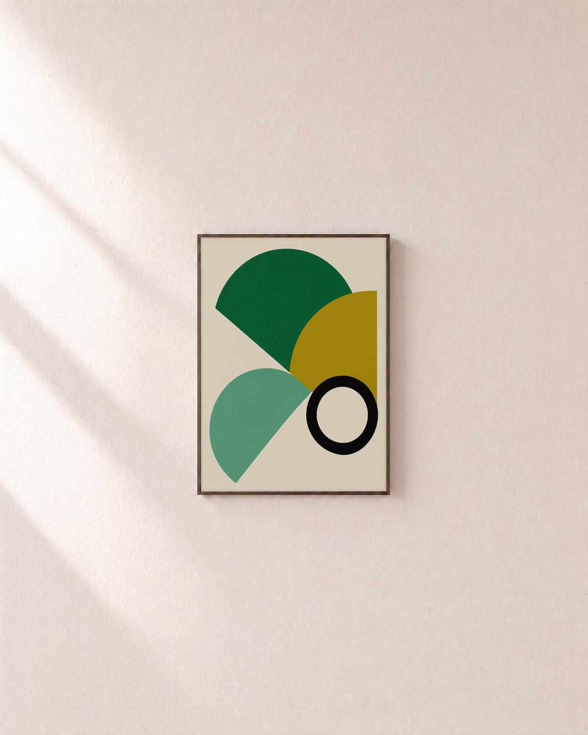 Module Study half disc module wall art: unframed print is shown framed for styling on a plain wall; frame not included