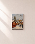 Carousel Hour market carousel print: unframed print is shown framed for styling on a plain wall; frame not included
