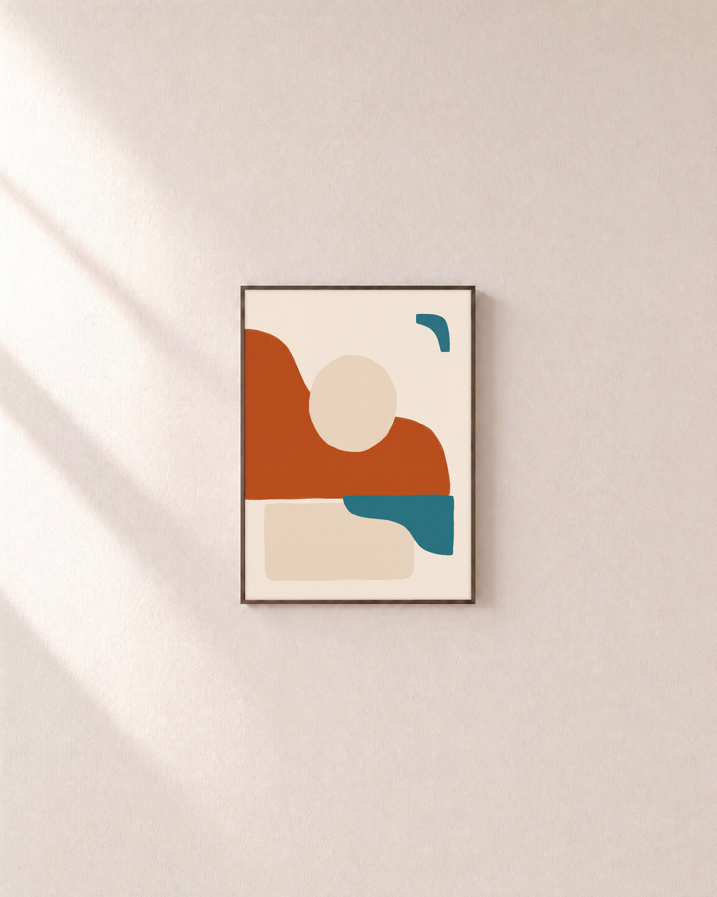 Horizon Sun unframed print is shown framed for styling in a plain wall; frame not included