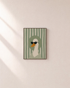 Cool Goose goose sunglasses print: unframed print is shown framed for styling on a plain wall; frame not included
