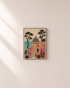Harbor Noon coastal art prints: unframed print is shown framed for styling on a plain wall; frame not included