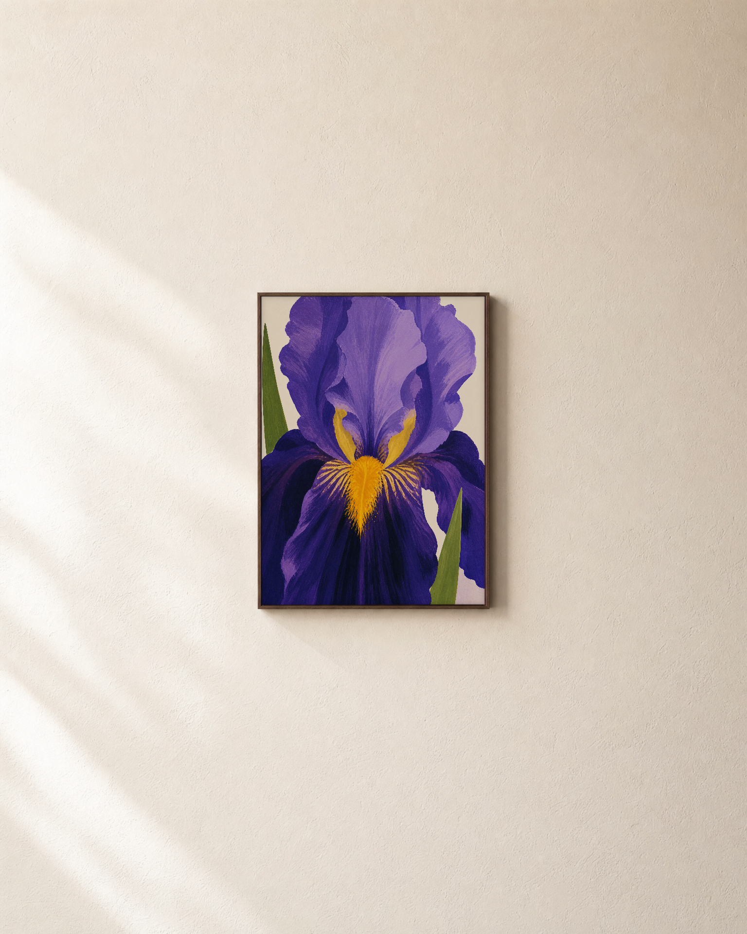 One Giant Yellow Beard unframed print is shown framed for styling in a plain wall; frame not included