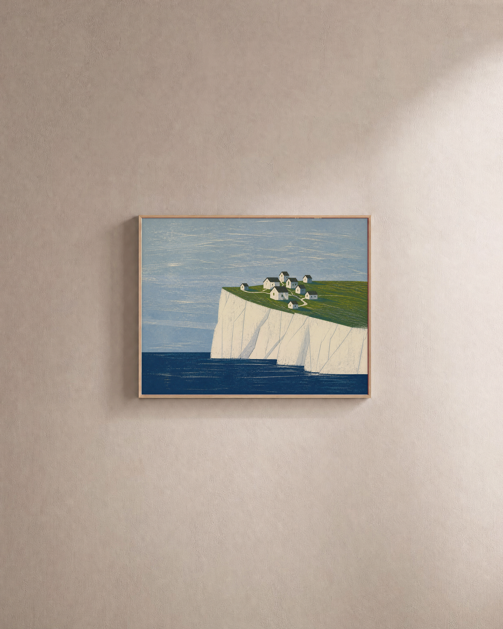 High Village landscape art prints: unframed print is shown framed for styling on a plain wall; frame not included