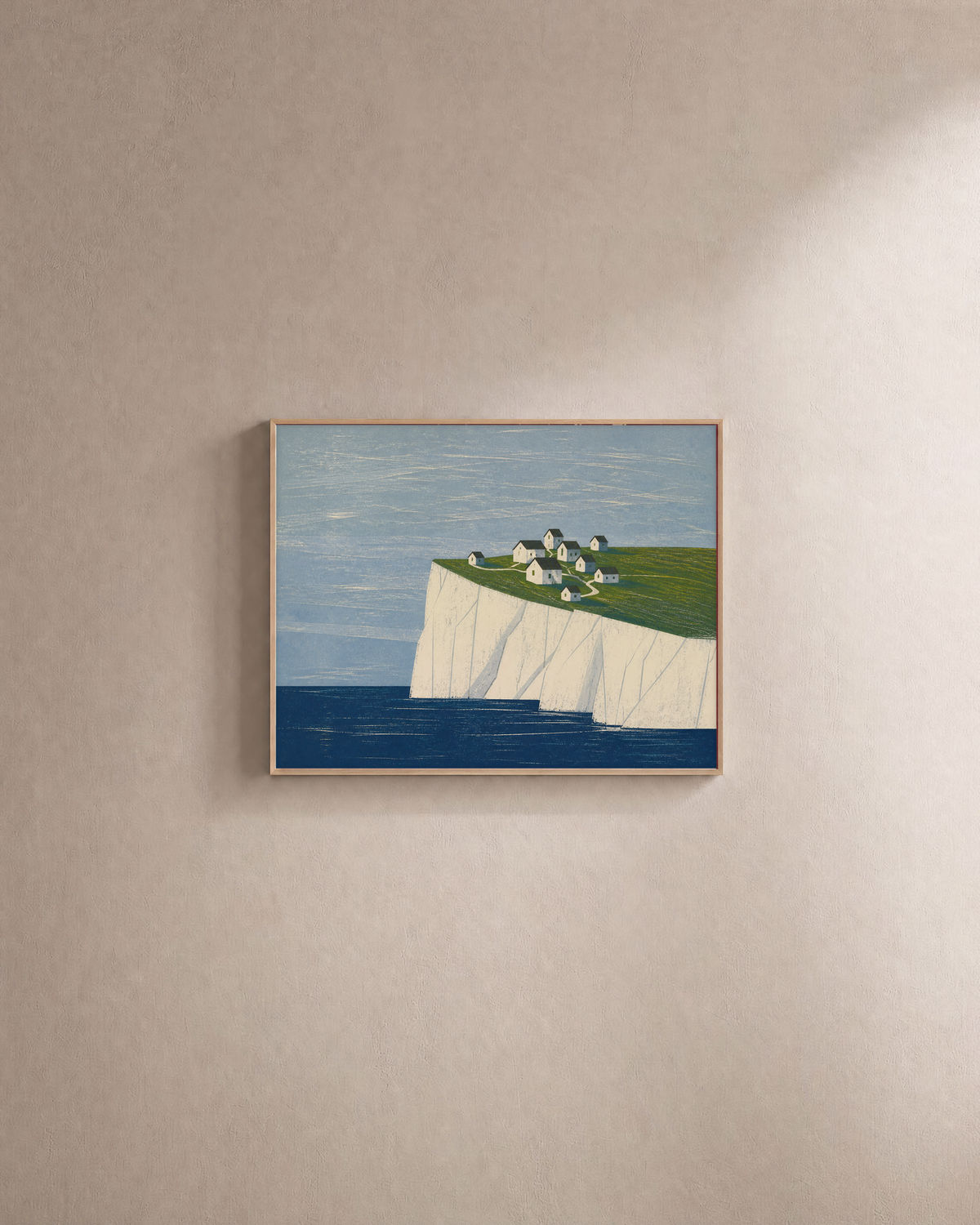High Village landscape art prints: unframed print is shown framed for styling on a plain wall; frame not included