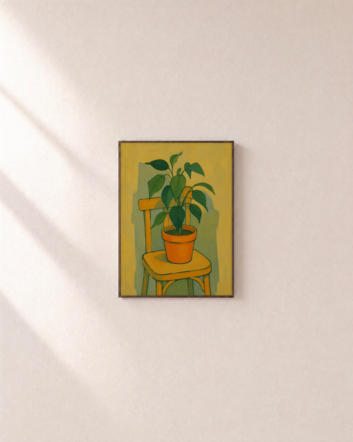 Chair Plant chair plant print: unframed print is shown framed for styling on a plain wall; frame not included
