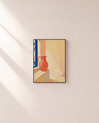 One Pitcher Window Seat unframed print is shown framed for styling in a plain wall; frame not included