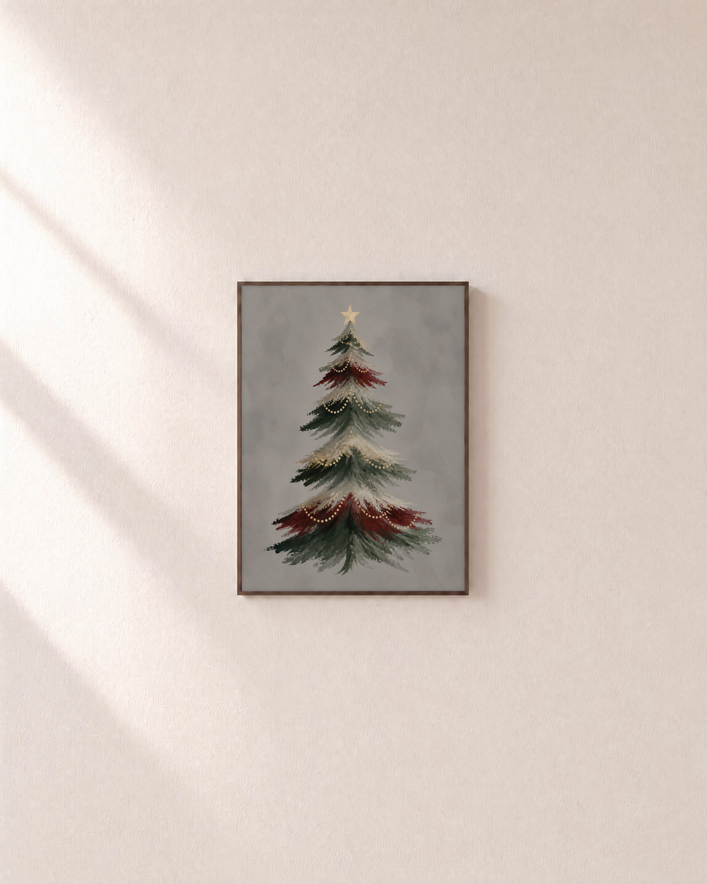 Ribbon Pine ribbon pine print: unframed print is shown framed for styling on a plain wall; frame not included
