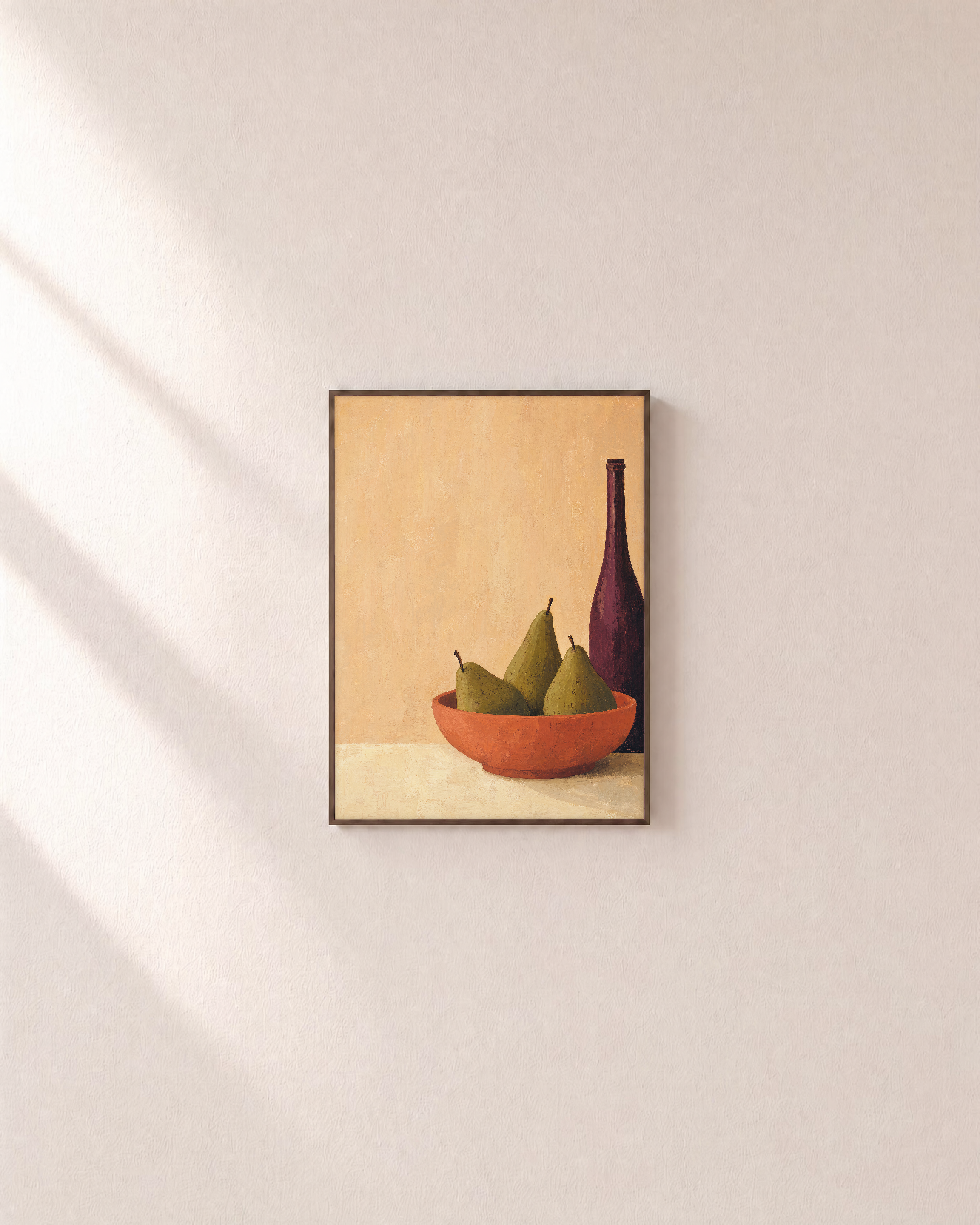 Red Vessel Cluster Press edition unframed print is shown framed for styling in a plain wall; Frame not included