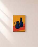 Table Pair vase wall art: unframed print is shown framed for styling on a plain wall; frame not included