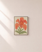 Lily Morning lily wall art: unframed print is shown framed for styling on a plain wall; frame not included