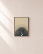 Charcoal Hill Rings unframed print is shown framed for styling in a plain wall; frame not included