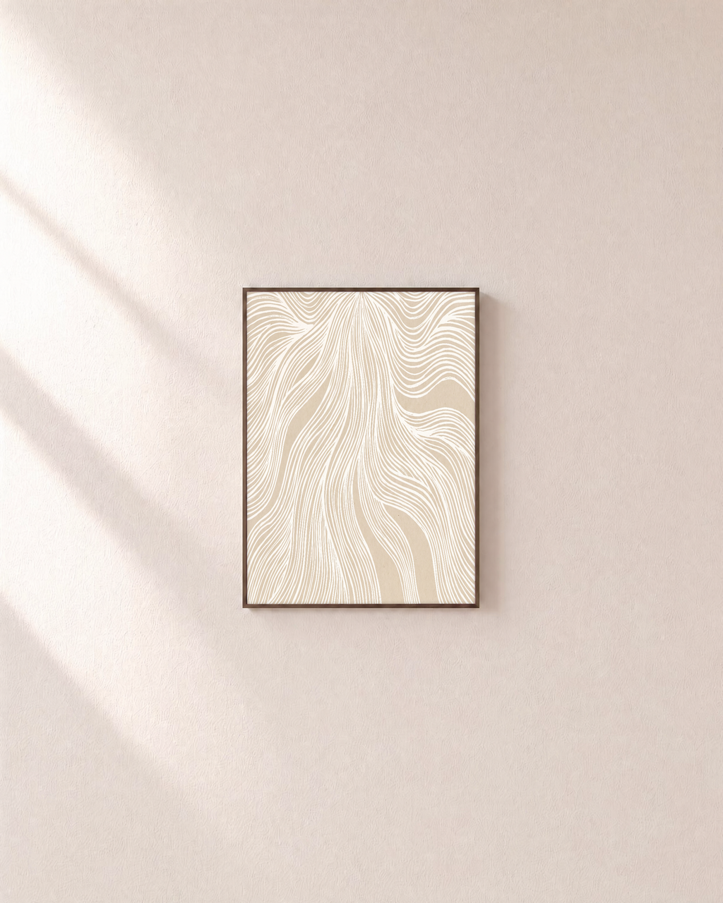 Pale Veins Studio edition unframed print is shown framed for styling in a plain wall; Frame not included
