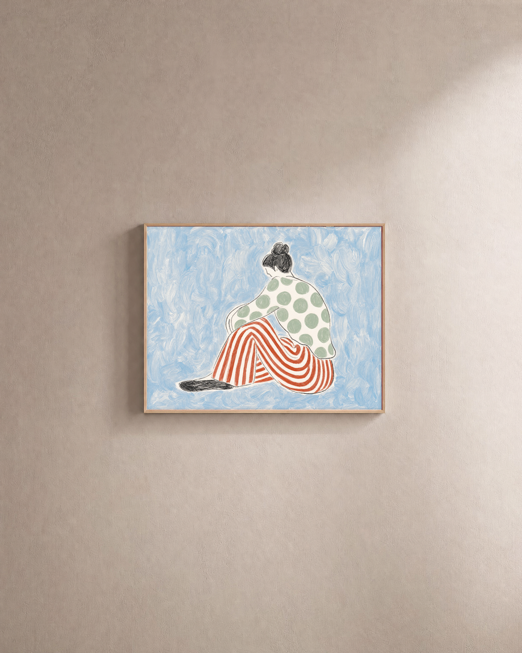 Wide Step Press edition unframed print is shown framed for styling in a plain wall; Frame not included