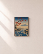 Mountain Hour swirled river print: unframed print is shown framed for styling on a plain wall; frame not included