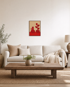 Still Hour still life prints: unframed print is shown framed for styling in a living room; frame not included