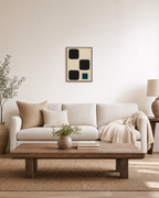 Fifth Check teal check wall art: unframed print is shown framed for styling in a living room; frame not included