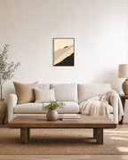 Green Ridge unframed print is shown framed for styling in a living room; frame not included