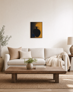 Dark Vessel unframed print is shown framed for styling in a living room; frame not included