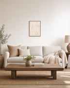 Pale Veins Studio edition unframed print is shown framed for styling in a living room; Frame not included