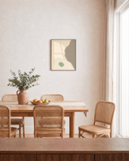 Soft Window unframed print is shown framed for styling in a dining room; frame not included