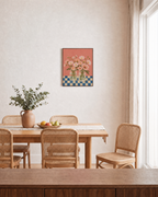 Table Cosmos cosmos wall art: unframed print is shown framed for styling in a dining room; frame not included