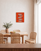 Silver School fish art prints: unframed print is shown framed for styling in a dining room; frame not included