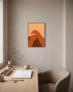 Dune Sweep unframed print is shown framed for styling in a home office; frame not included