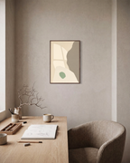 Soft Window unframed print is shown framed for styling in a home office; frame not included