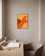 Dune Sweep unframed print is shown framed for styling in a home office; frame not included