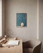 Slate Branch Vessel unframed print is shown framed for styling in a home office; frame not included