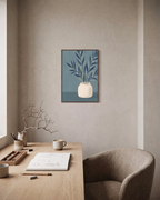 Slate Branch Vessel unframed print is shown framed for styling in a home office; frame not included