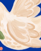 Close-up detail from Dove Branch Blue showing printed color and surface texture