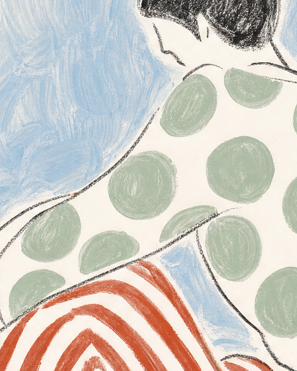 Close detail of Wide Step Press edition showing color and printed surface