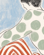 Close detail of Wide Step Press edition showing color and printed surface