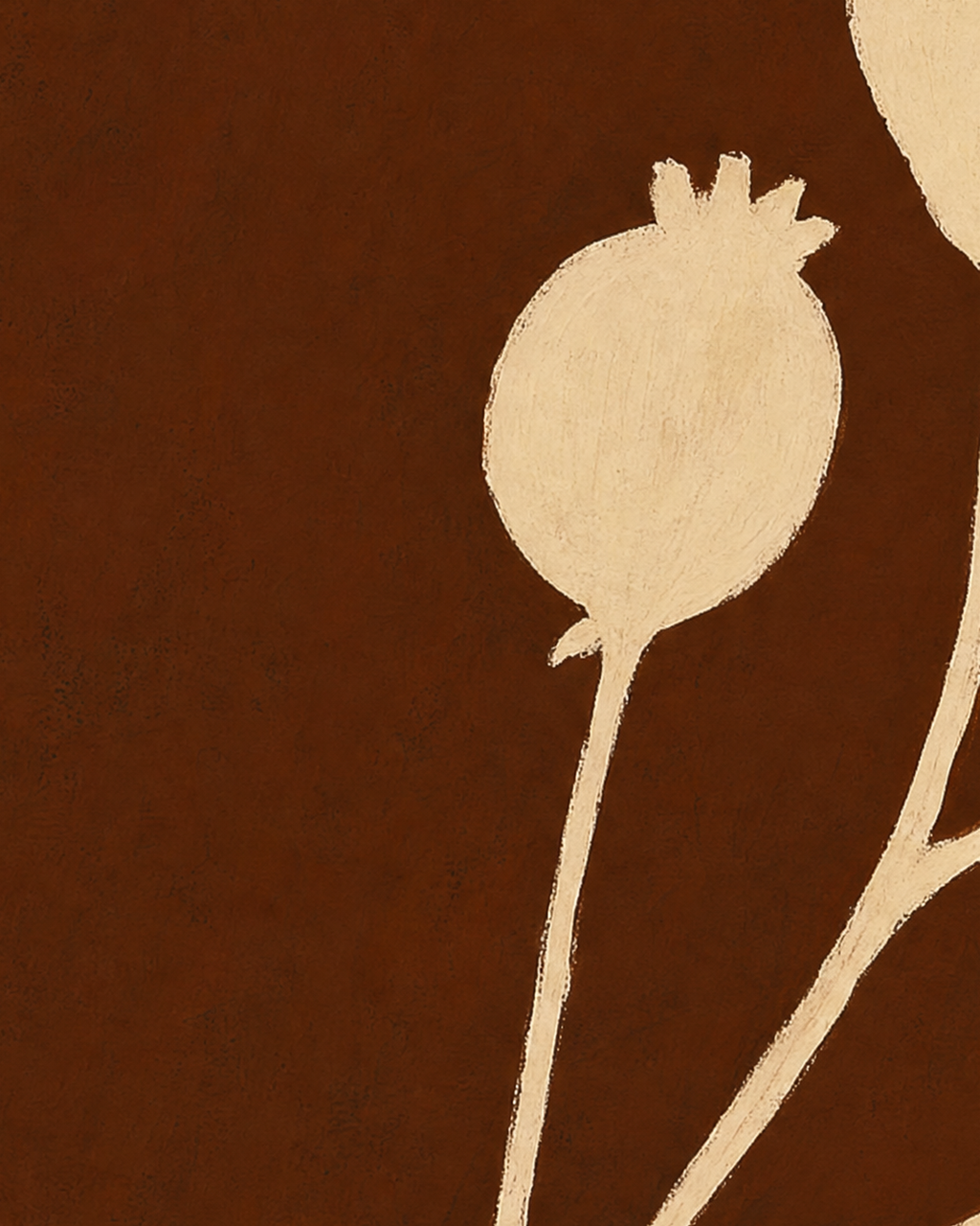 Close-up detail from Cream Bloom Brown showing printed color and surface texture