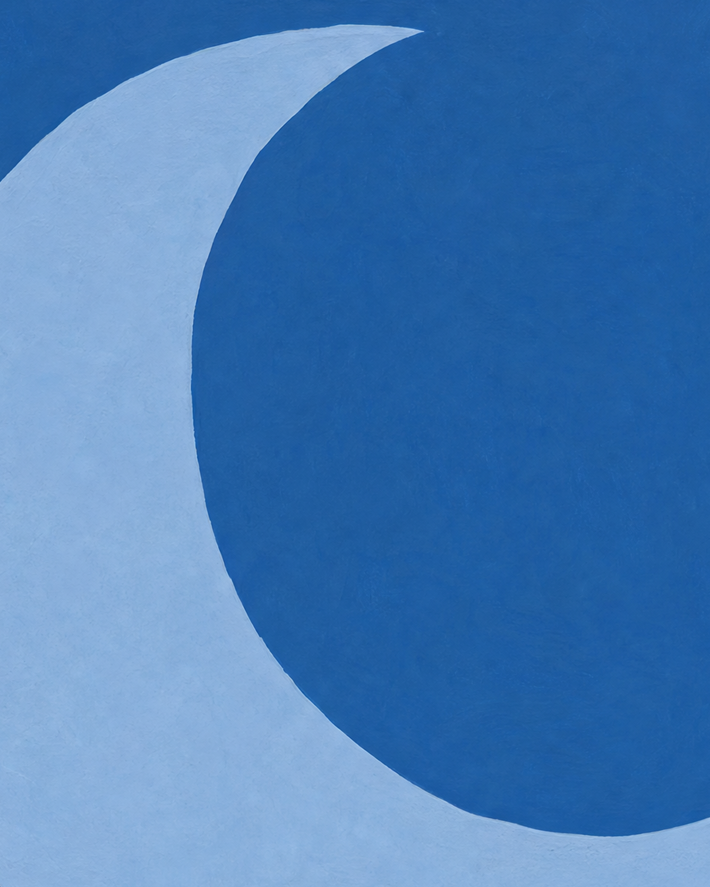 Close-up detail from Blue Crescent showing printed color and surface texture