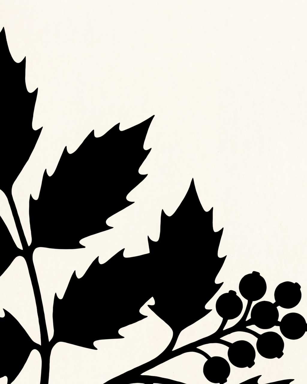 Close-up detail from Black Leaf Sprig showing printed color and surface texture