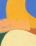 Close-up detail from Split Horizon showing printed color and surface texture