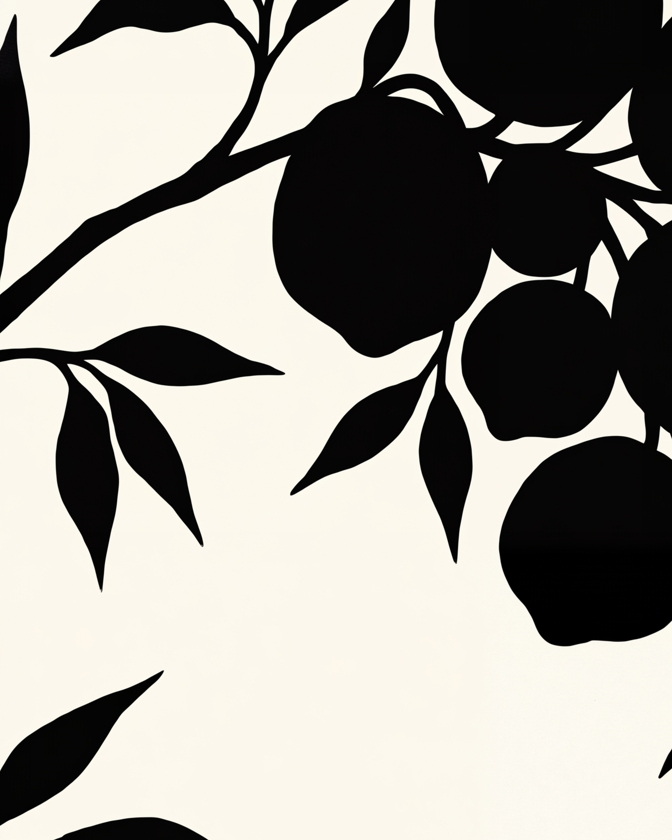 Close-up detail from Ink Branch Fruit showing printed color and surface texture