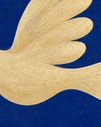Close-up detail from Dove Branch Blue showing printed color and surface texture