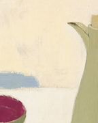 Close-up detail from Oil Pourer Table showing printed color and surface texture