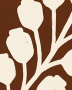 Close-up detail from Cream Bloom Brown showing printed color and surface texture