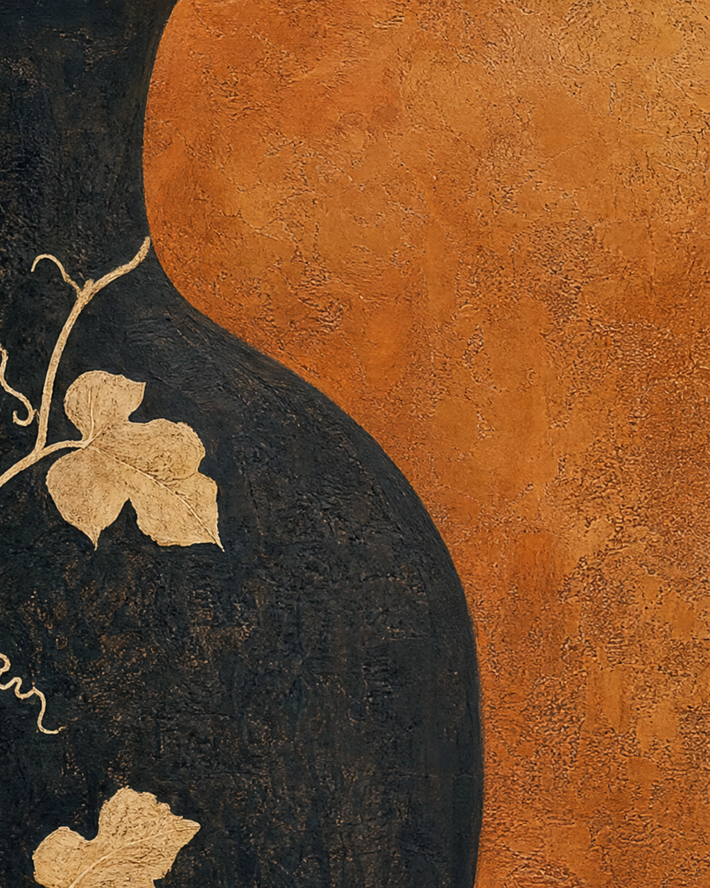 Close-up detail from Black Amphora Motif showing printed color and surface texture