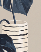 Close detail of Stripe Pot Leaves Studio edition showing color and printed surface