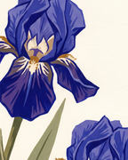 Close-up detail from Blue Folk Stem showing printed color and surface texture